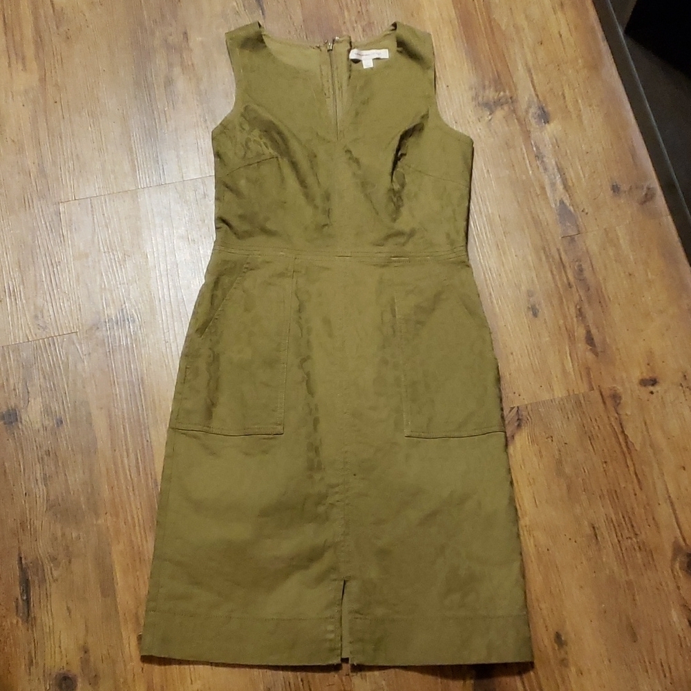 Banana republic heritage army green animal print dress